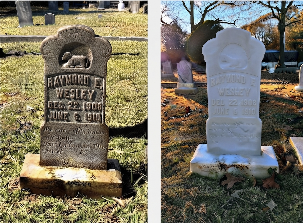 Before and after monument cleaning