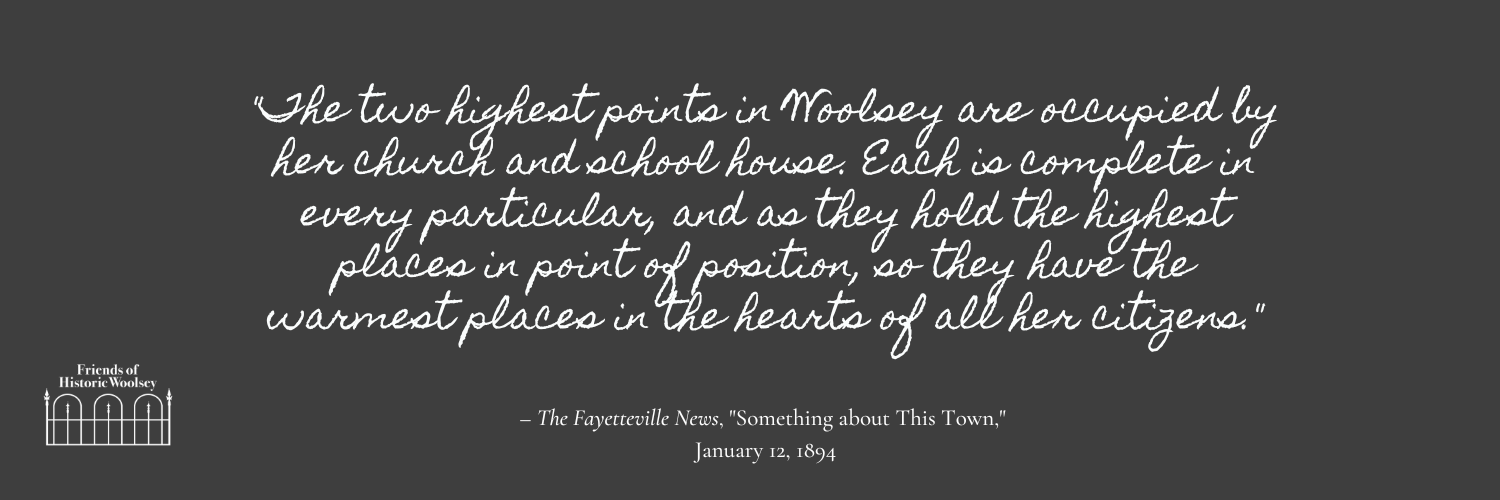 Quotation from the Fayetteville News about the church being close to the heart of citizens in 1894.