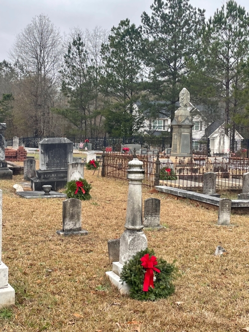 Thank you to Historic Fayetteville Cemetery who shared their wreaths from Wreaths Across America for 28 veterans in Historic Woolsey Cemetery. Thank you to Gail Jenkins and Pete Gonzales from Wreaths Across America!  