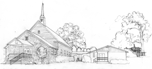 Historic Woolsey Baptist Church Sketch by Patsy Gullett