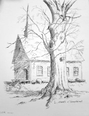 <span>Woolsey Baptist Church:</span> Courtesy of Artist – Lowell Crawford