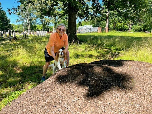 Dana Sams with dirt provided by Fayette Master Gardeners. Photo by Gary Laggis © 2025 Dana Sams with dirt provided by Fayette Master Gardeners. Photo by Gary Laggis © 2025